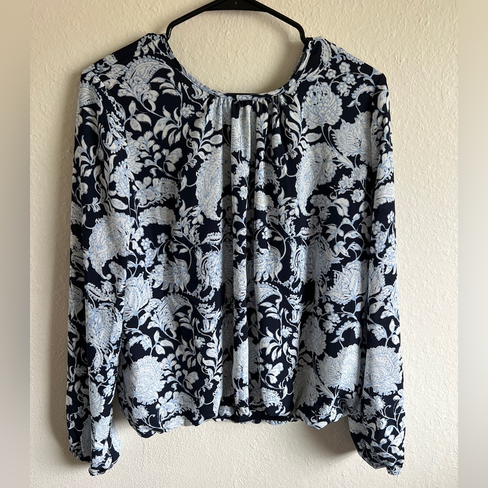 Blue Floral Blouse